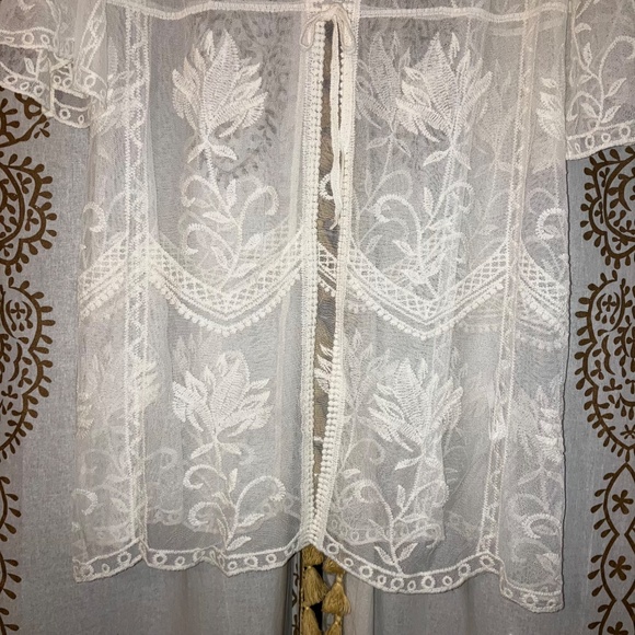 NEW! Primark Women's XL Lace Swim Cover Up Long Sheer Duster - Picture 4 of 5